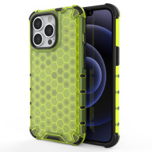 Honeycomb Case šarvų dangtelis su TPU buferiu, skirtas iPhone 13 Pro žalias