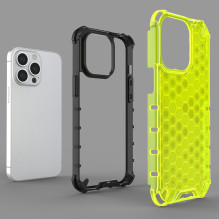Honeycomb Case šarvų dangtelis su TPU buferiu, skirtas iPhone 13 Pro žalias