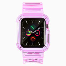 Silikono juostos apyrankės dėklo dirželio šviesos rinkinys, skirtas Apple Watch 44 mm - raudonas