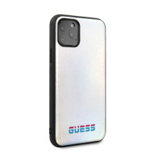 Guess GUHCN58BLD iPhone 11 Pro sidabrinis / sidabrinis kietas vaivorykštis dėklas