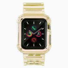 Silikoninės juostos apyrankės dėklo dirželio šviesos rinkinys, skirtas Apple Watch 44mm – geltonas
