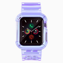 Silikoninės juostos apyrankės dėklo dirželio šviesos rinkinys, skirtas Apple Watch 42 mm – violetinė