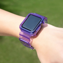 Silikoninės juostos apyrankės dėklo dirželio šviesos rinkinys, skirtas Apple Watch 42 mm – violetinė