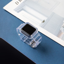Silikoninės juostos apyrankės dėklo dirželio šviesos rinkinys, skirtas Apple Watch 42 mm – violetinė