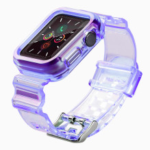 Silikono juostos apyrankės dėklo dirželio šviesos rinkinys, skirtas Apple Watch 40 mm – violetinė