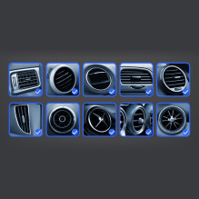 Gravity smartphone car holder, black air vent grille (YC08)