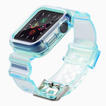 Silikono juostos apyrankės dėklo dirželio šviesos rinkinys Apple Watch 38mm - mėlynas