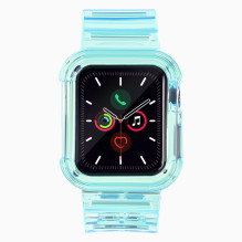Silikono juostos apyrankės dėklo dirželio šviesos rinkinys Apple Watch 38mm - mėlynas