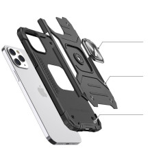 Wozinsky Ring Armor Case Kickstand Tvirtas tvirtas dangtelis, skirtas iPhone 13 Pro Rose