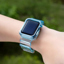 Silikono juostos apyrankės dėklo dirželio šviesos rinkinys Apple Watch 38mm - mėlynas