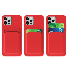 Card Case Silicone Wallet Wallet With Card Slot Documents For Samsung Galaxy A72 4G Purple