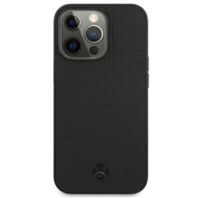 Mercedes Leather Meshed Metal Logo Case for iPhone 13 Pro / iPhone 13 - Black Mercedes Leather Meshed Metal Logo Case for iPhone 13 Pro / iPhone 13 - Black