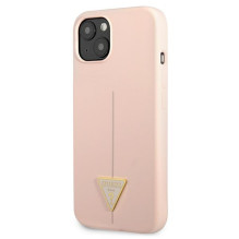 Guess GUHCP13SSLTGP iPhone 13 mini 5.4" pink / pink hardcase Silicone Triangle