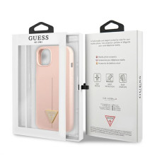 Guess GUHCP13SSLTGP iPhone 13 mini 5.4" pink / pink hardcase Silicone Triangle