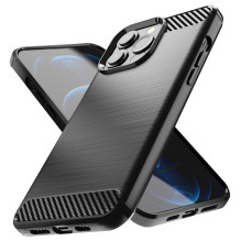 Anglies dėklas, lankstus dangtelis TPU dėklas, skirtas iPhone 13 Pro Max juodas Anglies dėklas, lankstus dangtelis TPU dėklas, skirtas iPhone 13 Pro Max juodas