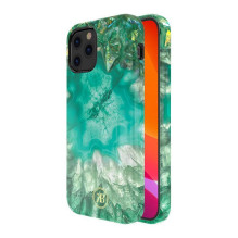 Kingxbar Agate serijos dėklas dekoruotas spausdinta Agate iPhone 12 mini žalia
