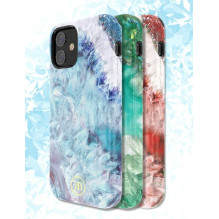 Kingxbar Agate Series case decorated printed Agate iPhone 12 mini green