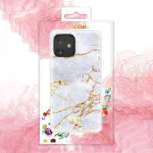 Kingxbar Agate serijos dėklas dekoruotas spausdinta Agate iPhone 12 mini žalia