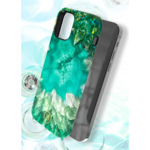 Kingxbar Agate serijos dėklas dekoruotas spausdinta Agate iPhone 12 mini žalia
