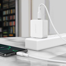Acefast C2-03-CC USB-C - USB-C PD QC kabelis 60W 3A 480Mb / s 1,2m - baltas