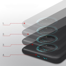 Nillkin Super Frosted Shield sustiprintas dėklo dangtelis skirtas Xiaomi Redmi Note 9T 5G juodas