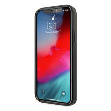 „Mercedes“ sidabrinis žvaigždžių rašto dėklas, skirtas „iPhone 12 Pro Max“ – juodas
