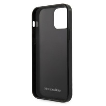 „Mercedes“ sidabrinis žvaigždžių rašto dėklas, skirtas „iPhone 12 Pro Max“ – juodas