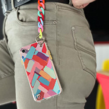 Color Chain Case gel flexible elastic case cover with a chain pendant for Samsung Galaxy S21+ 5G (S21 Plus 5G) multicolo Color Chain Case gel flexible elastic case cover with a chain pendant for Samsung Galaxy S21+ 5G (S21 Plus 5G) multicolo