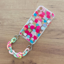 Color Chain Case gelio lankstus elastingas dėklo dangtelis su grandinės pakabuku, skirtu Samsung Galaxy S21+ 5G (S21 Plu Color Chain Case gelio lankstus elastingas dėklo dangtelis su grandinės pakabuku, skirtu Samsung Galaxy S21+ 5G (S21 Plu