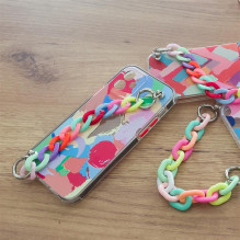 Color Chain Case gelio lankstus elastingas dėklo dangtelis su grandinės pakabuku, skirtu Samsung Galaxy S21+ 5G (S21 Plu Color Chain Case gelio lankstus elastingas dėklo dangtelis su grandinės pakabuku, skirtu Samsung Galaxy S21+ 5G (S21 Plu
