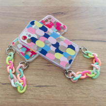 Color Chain Case gelio lankstus elastingas dėklo dangtelis su grandinės pakabuku, skirtu Samsung Galaxy S21+ 5G (S21 Plu Color Chain Case gelio lankstus elastingas dėklo dangtelis su grandinės pakabuku, skirtu Samsung Galaxy S21+ 5G (S21 Plu