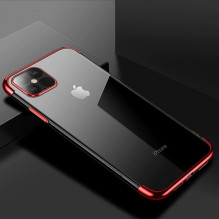 Clear Color Case Gel TPU galvanizavimo rėmo dangtelis, skirtas Xiaomi Mi 11 raudonas Clear Color Case Gel TPU galvanizavimo rėmo dangtelis, skirtas Xiaomi Mi 11 raudonas