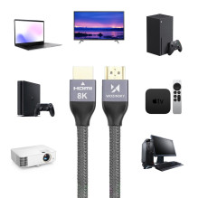Wozinsky HDMI 2.1 Cable 8K 60 Hz 48 Gbps / 4K 120 Hz / 2K 144 Hz 1 m Silver (WHDMI-10)
