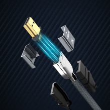„Wozinsky“ HDMI 2.1 kabelis 8K 60 Hz 48 Gbps / 4K 120 Hz / 2K 144 Hz 1 m sidabrinis (WHDMI-10)