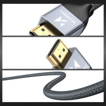 Wozinsky HDMI 2.1 Cable 8K 60 Hz 48 Gbps / 4K 120 Hz / 2K 144 Hz 1 m Silver (WHDMI-10)