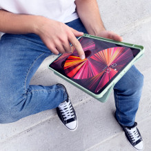 „iPad Pro 12.9“ 2021 / 2020 planšetinio kompiuterio dėklas su stovo funkcija, žalias „iPad Pro 12.9“ 2021 / 2020 planšetinio kompiuterio dėklas su stovo funkcija, žalias