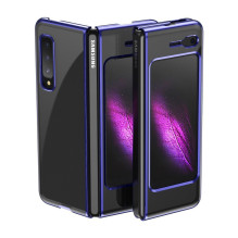Plating Case kietas dėklas Galvaninis rėmas Dangtis Samsung Galaxy Fold mėlynas