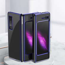 Plating Case kietas dėklas Galvaninis rėmas Dangtis Samsung Galaxy Fold mėlynas