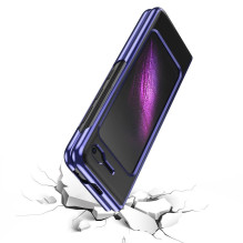 Plating Case kietas dėklas Galvaninis rėmas Dangtis Samsung Galaxy Fold mėlynas