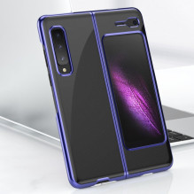 Plating Case kietas dėklas Galvaninis rėmas Dangtis Samsung Galaxy Fold mėlynas