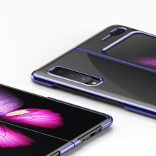 Plating Case kietas dėklas Galvaninis rėmas Dangtis Samsung Galaxy Fold mėlynas