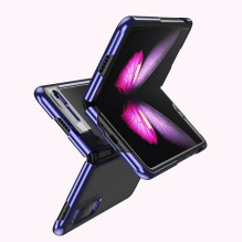 Plating Case kietas dėklas Galvaninis rėmas Dangtis Samsung Galaxy Fold mėlynas
