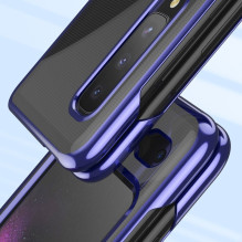 Plating Case kietas dėklas Galvaninis rėmas Dangtis Samsung Galaxy Fold mėlynas