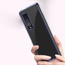 Plating Case kietas dėklas Galvaninis rėmas Dangtis Samsung Galaxy Fold mėlynas