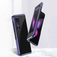 Plating Case kietas dėklas Galvaninis rėmas Dangtis Samsung Galaxy Fold mėlynas