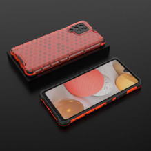 Honeycomb Case šarvų dangtelis su TPU buferiu, skirtas Samsung Galaxy A42 5G raudonas