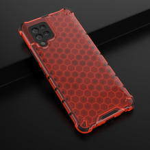 Honeycomb Case šarvų dangtelis su TPU buferiu, skirtas Samsung Galaxy A42 5G raudonas