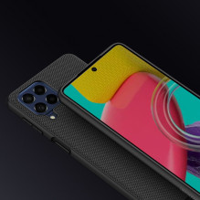 Nillkin Textured Case tvirtas sustiprintas dėklas su gelio rėmu ir nailonine nugara, skirta Samsung Galaxy M53 5G juoda Nillkin Textured Case tvirtas sustiprintas dėklas su gelio rėmu ir nailonine nugara, skirta Samsung Galaxy M53 5G juoda
