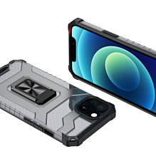 Crystal Ring Case Kickstand Tvirtas tvirtas dangtelis iPhone 13 mini juodas