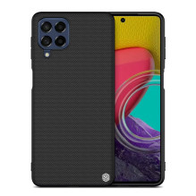Nillkin Textured Case tvirtas sustiprintas dėklas su gelio rėmu ir nailonine nugara, skirta Samsung Galaxy M53 5G juoda Nillkin Textured Case tvirtas sustiprintas dėklas su gelio rėmu ir nailonine nugara, skirta Samsung Galaxy M53 5G juoda